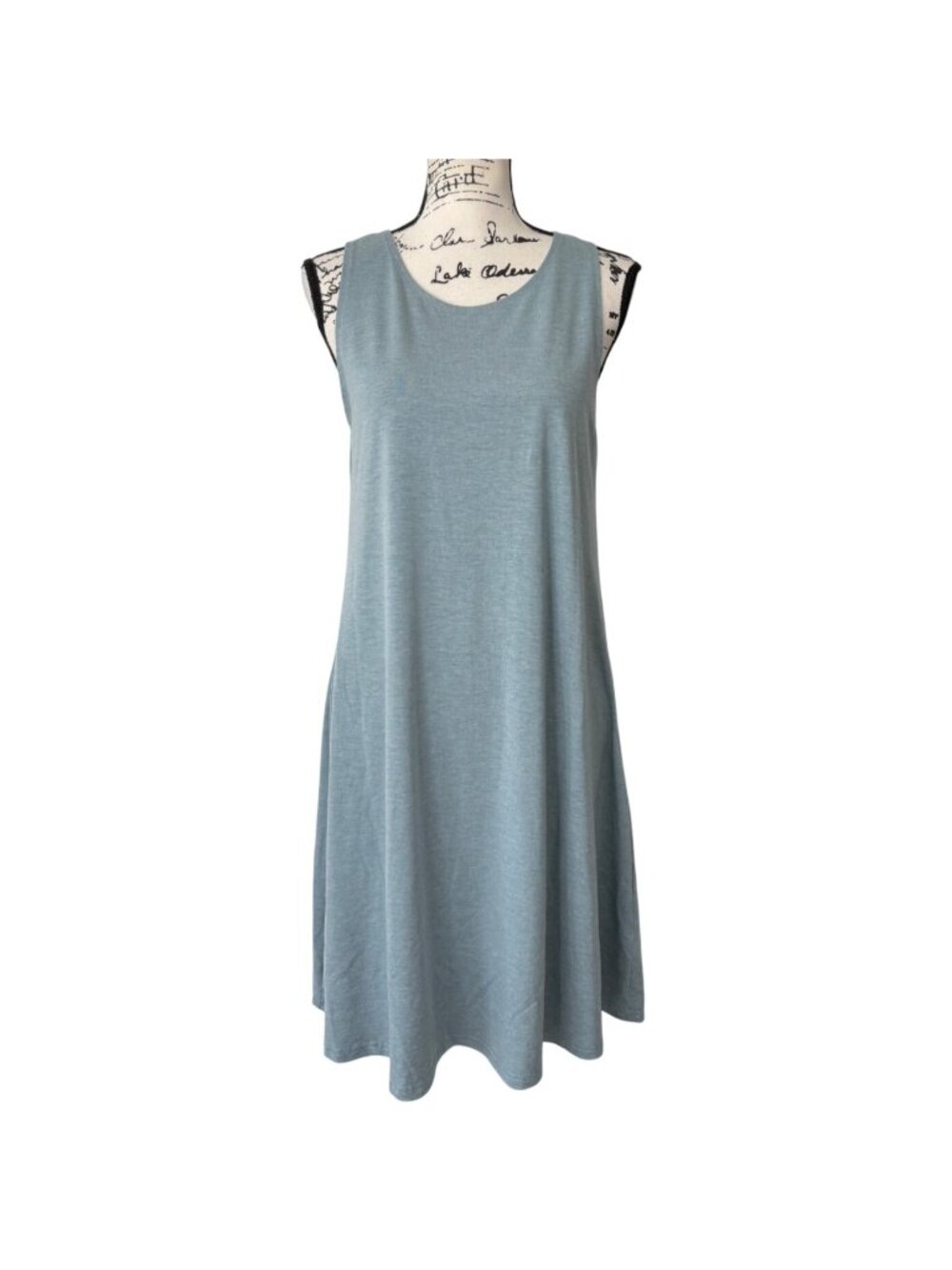 Free Fly Womens Size L Sleeveless Dress Blue Bamboo Tank Dress Lightweight